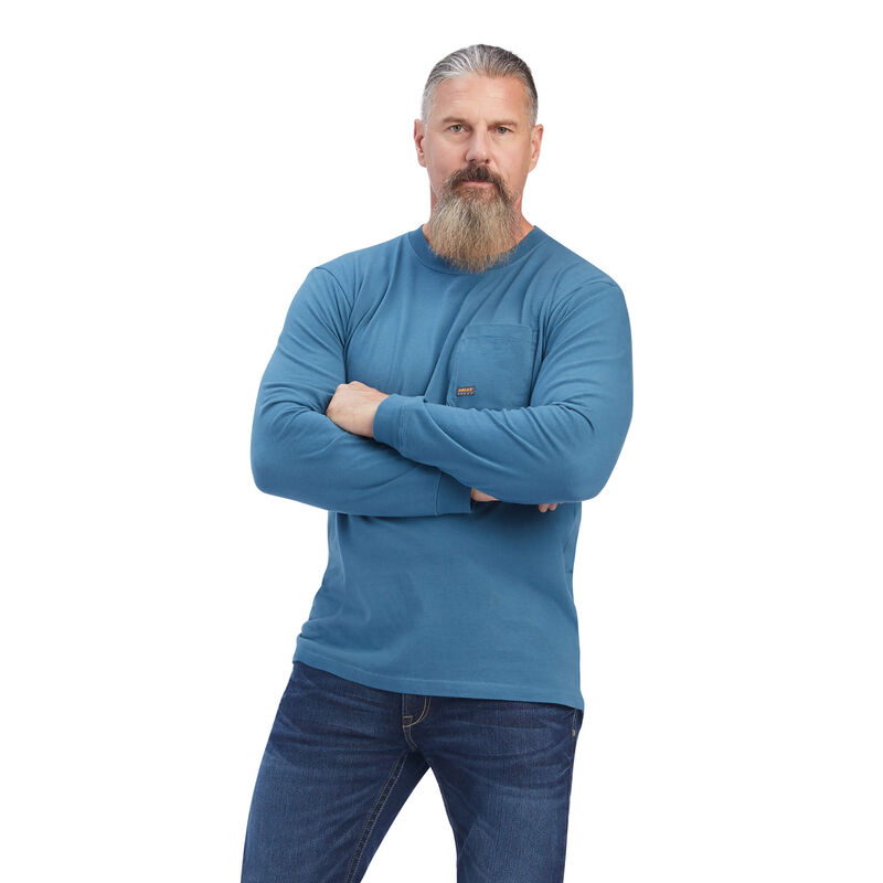 Ariat T-Shirts Herren - Rebar Cotton Strong American Raptor Blau ( DRUBP-1752 )